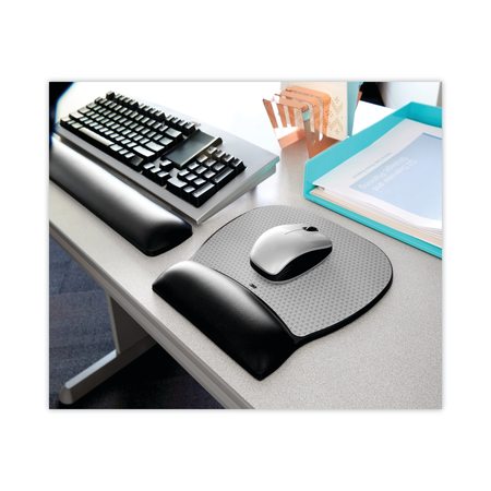 3M Gel Wrist Rest for Keyboard, Leatherette Cover, Antimicrobial, Black WR310LE